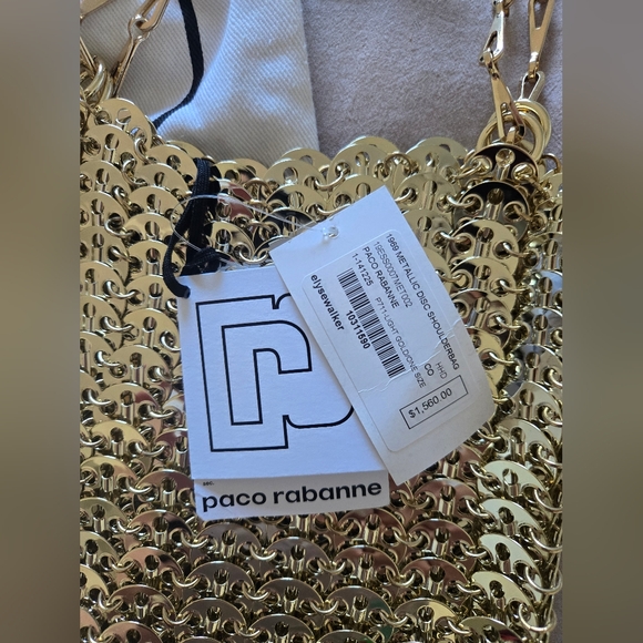 Rabanne Iconic 1969 Chainmail Shoulder Bag in light gold - Picture 7 of 12